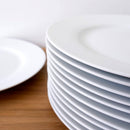 Set de 12 platos postre redondos blancos de porcelana de Ø 19 cm