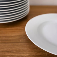 Set de 12 platos postre redondos blancos de porcelana de Ø 19 cm