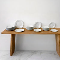 Set de 12 platos postre redondos blancos de porcelana de Ø 19 cm