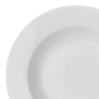 Set de 12 platos hondos redondos blancos de porcelana de Ø 22 cm