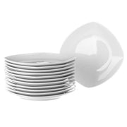 Conjunto de 12 pratos rasos quadrados brancos de porcelana de Ø 27 cm