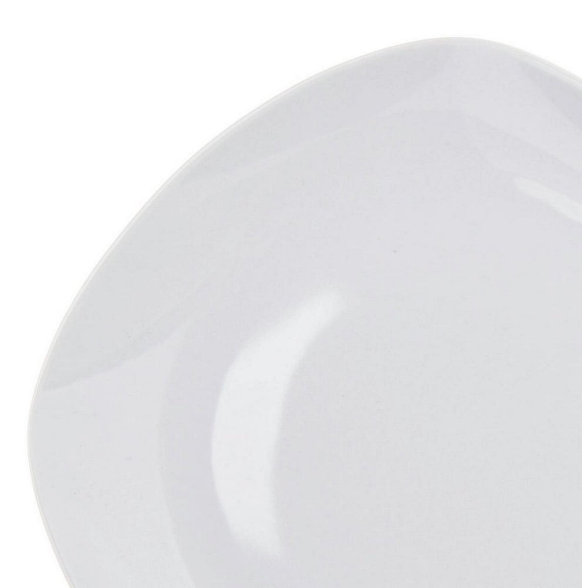 Set de 12 platos postre cuadrados blancos de porcelana de Ø 21 cm
