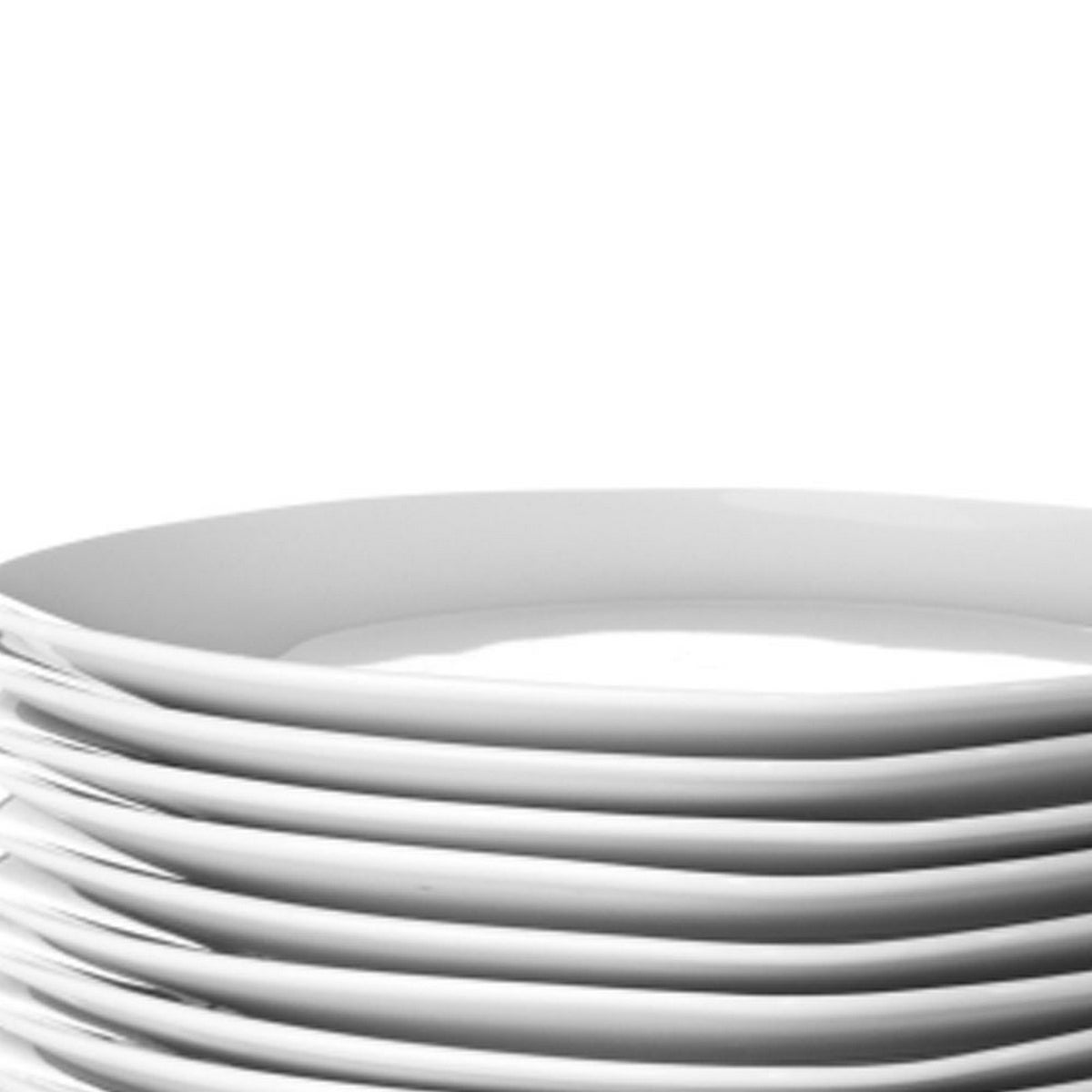 Juego de 12 platos de postre cuadrados de porcelana color blanco de 21 cm