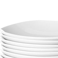 Set de 12 platos hondos cuadrados blancos de porcelana de 21,5 cm