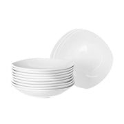 Conjunto de 12 pratos fundos quadrados brancos de porcelana de 21,5 cm