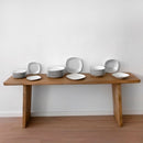 Set de 12 platos hondos cuadrados blancos de porcelana de 21,5 cm