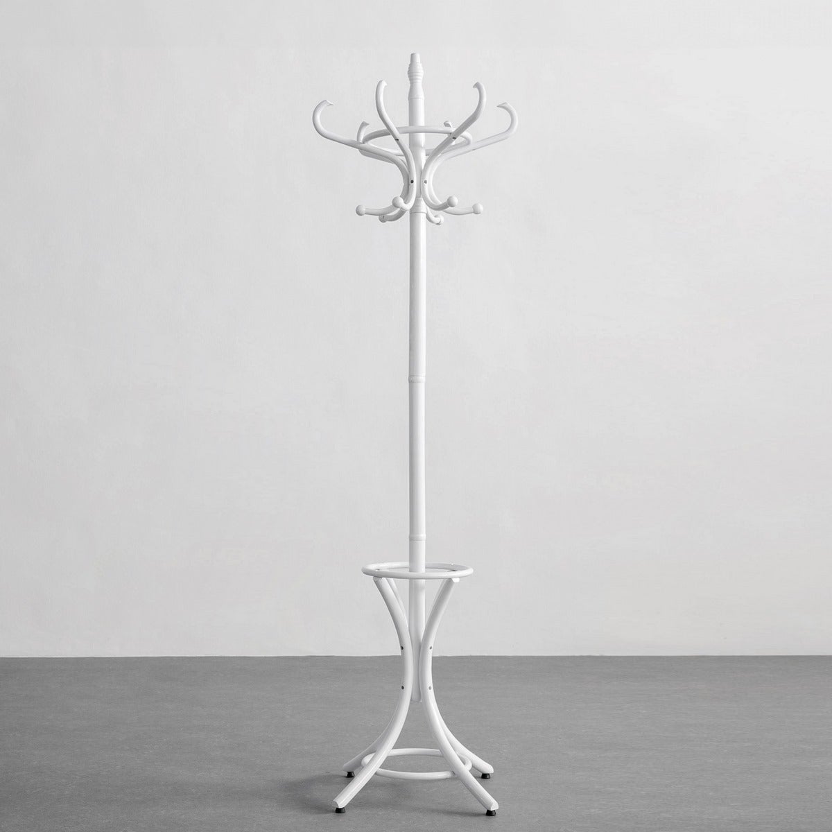 Perchero de 12 Brazos clásico Blanco de Madera de 184 cm