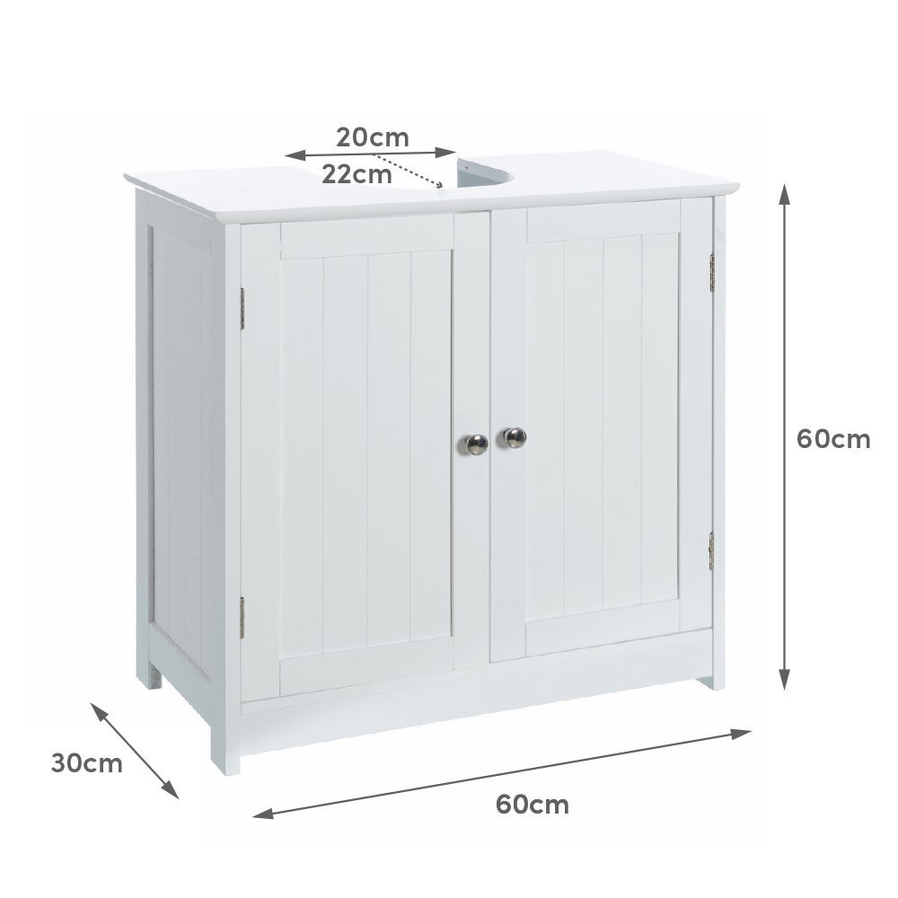 Bajo lavabo pie de madera blanco de 60x30x60 cm