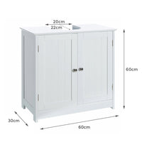 Bajo lavabo pie de madera blanco de 60x30x60 cm
