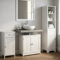 Bajo lavabo pie de madera blanco de 60x30x60 cm