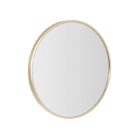 Espejo de pared redondo con marco de aluminio dorado de 50 cm