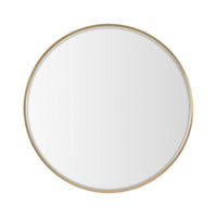Espejo de pared redondo con marco de aluminio dorado de 50 cm