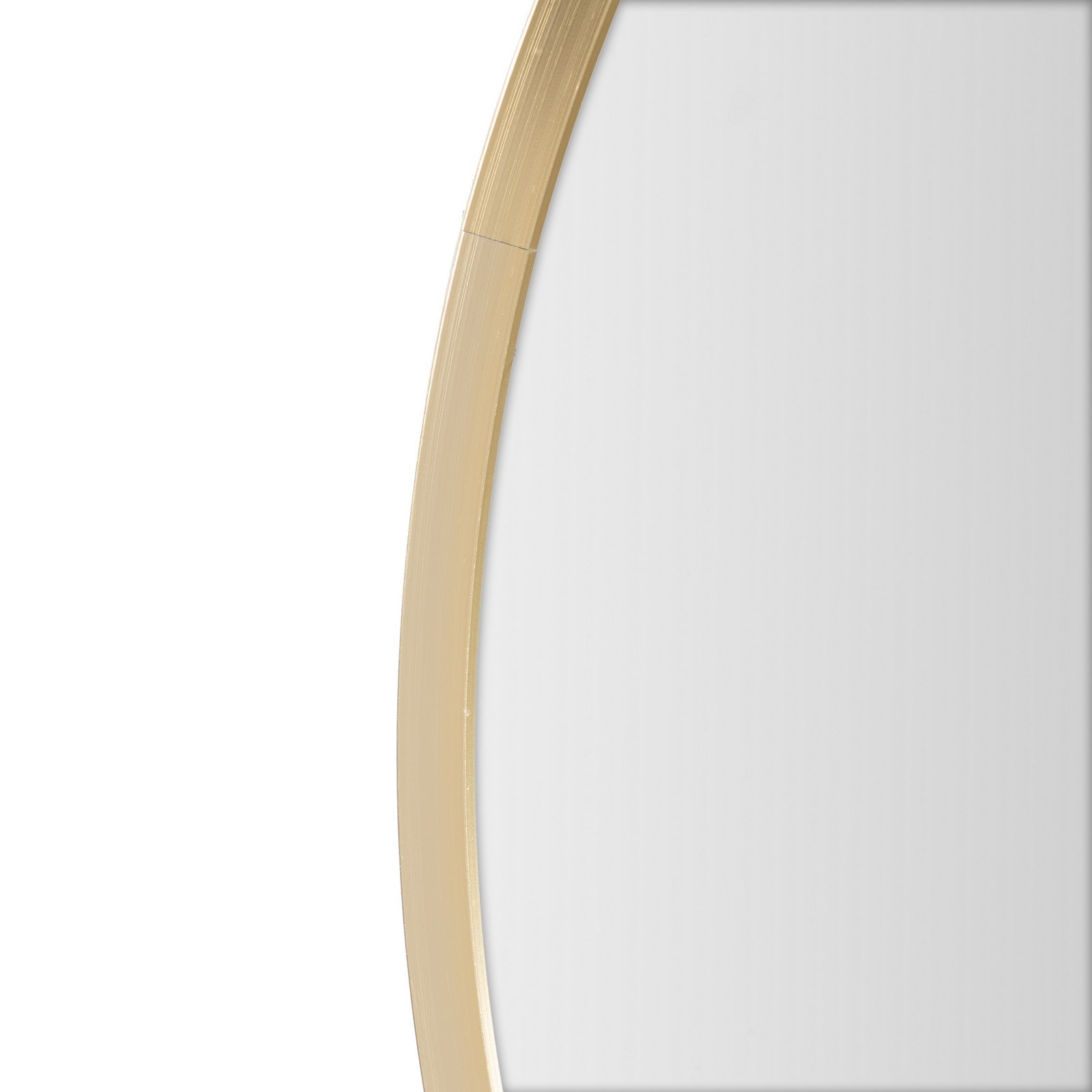 Espejo de pared redondo con marco de aluminio dorado de 50 cm