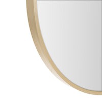 Espejo de pared redondo con marco de aluminio dorado de 50 cm