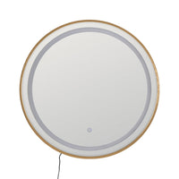Espejo baño dorado con luz led de 60 cm
