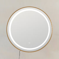 Espejo baño dorado con luz led de 60 cm