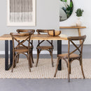 Silla aspas marrón oscuro de madera de olmo