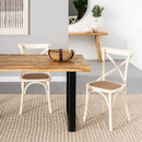 Silla aspas blanca de madera de olmo