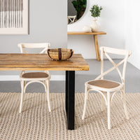 Silla aspas blanca de madera de olmo