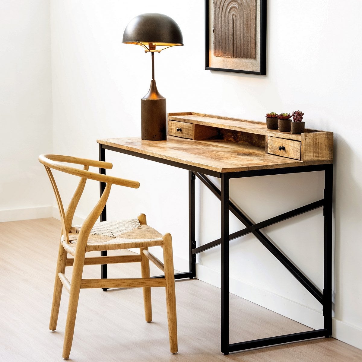 Silla natural de madera de olmo