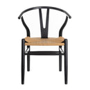 Silla negra de madera de olmo