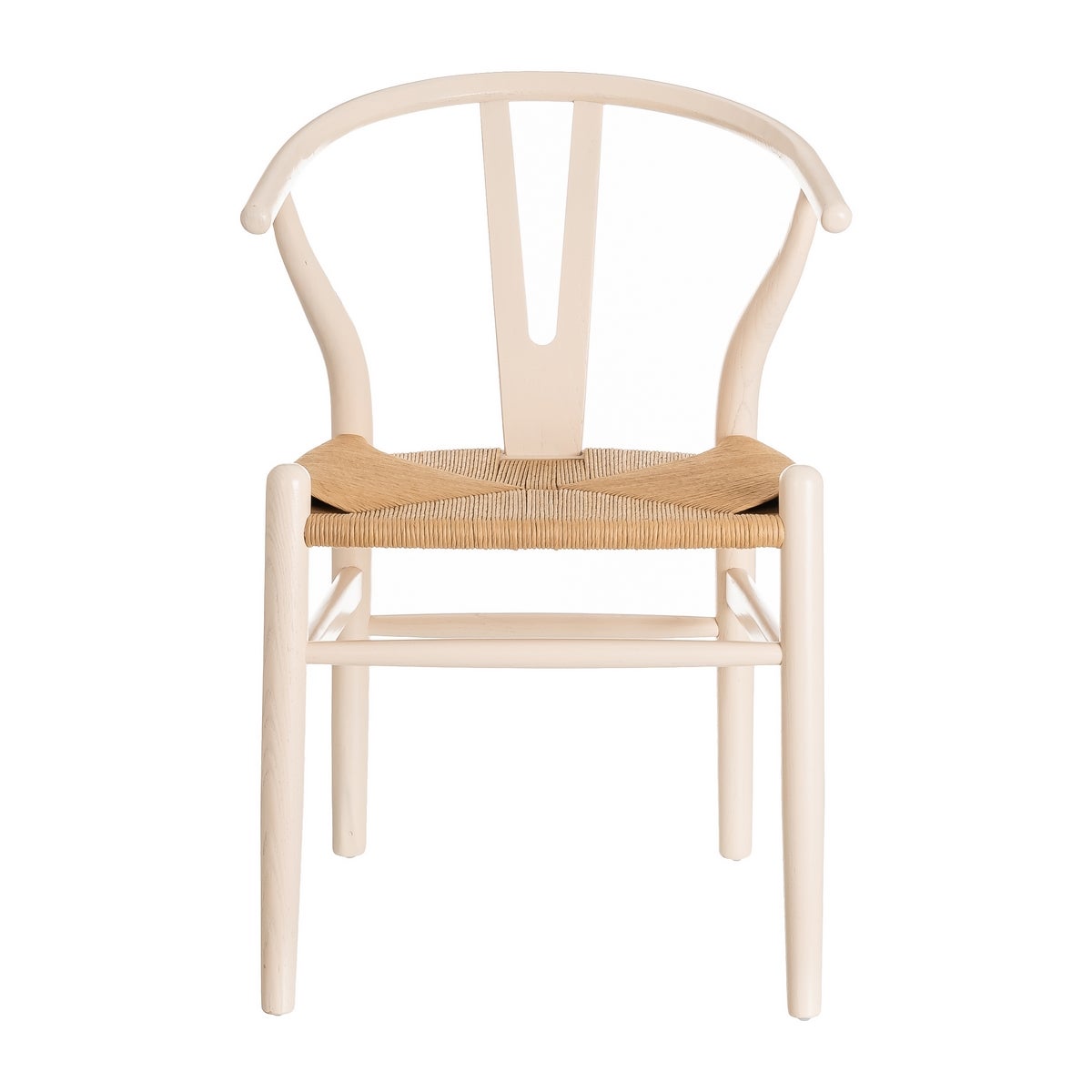 Silla blanca de madera de olmo