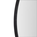 Espejo de pared redondo con marco de aluminio negro de 50 cm