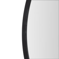 Espejo de pared redondo con marco de aluminio negro de 50 cm