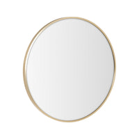 Espejo de pared redondo con marco de aluminio dorado de 60 cm