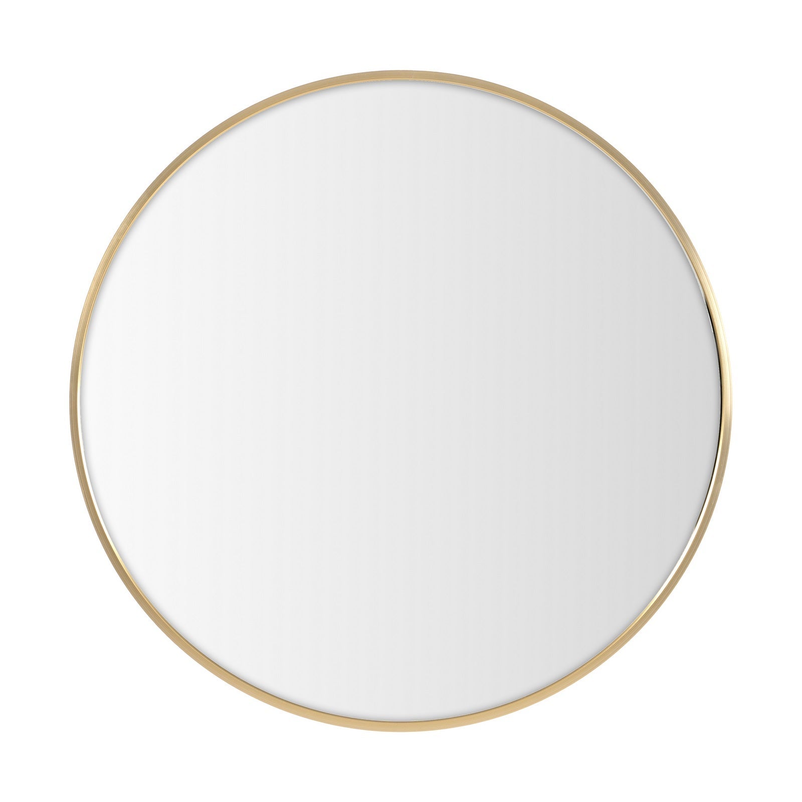 Espejo de pared redondo con marco de aluminio dorado de 60 cm