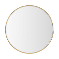 Espejo de pared redondo con marco de aluminio dorado de 60 cm