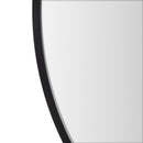 Espejo de pared redondo con marco de aluminio negro de 60 cm