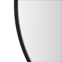 Espejo de pared redondo con marco de aluminio negro de 60 cm