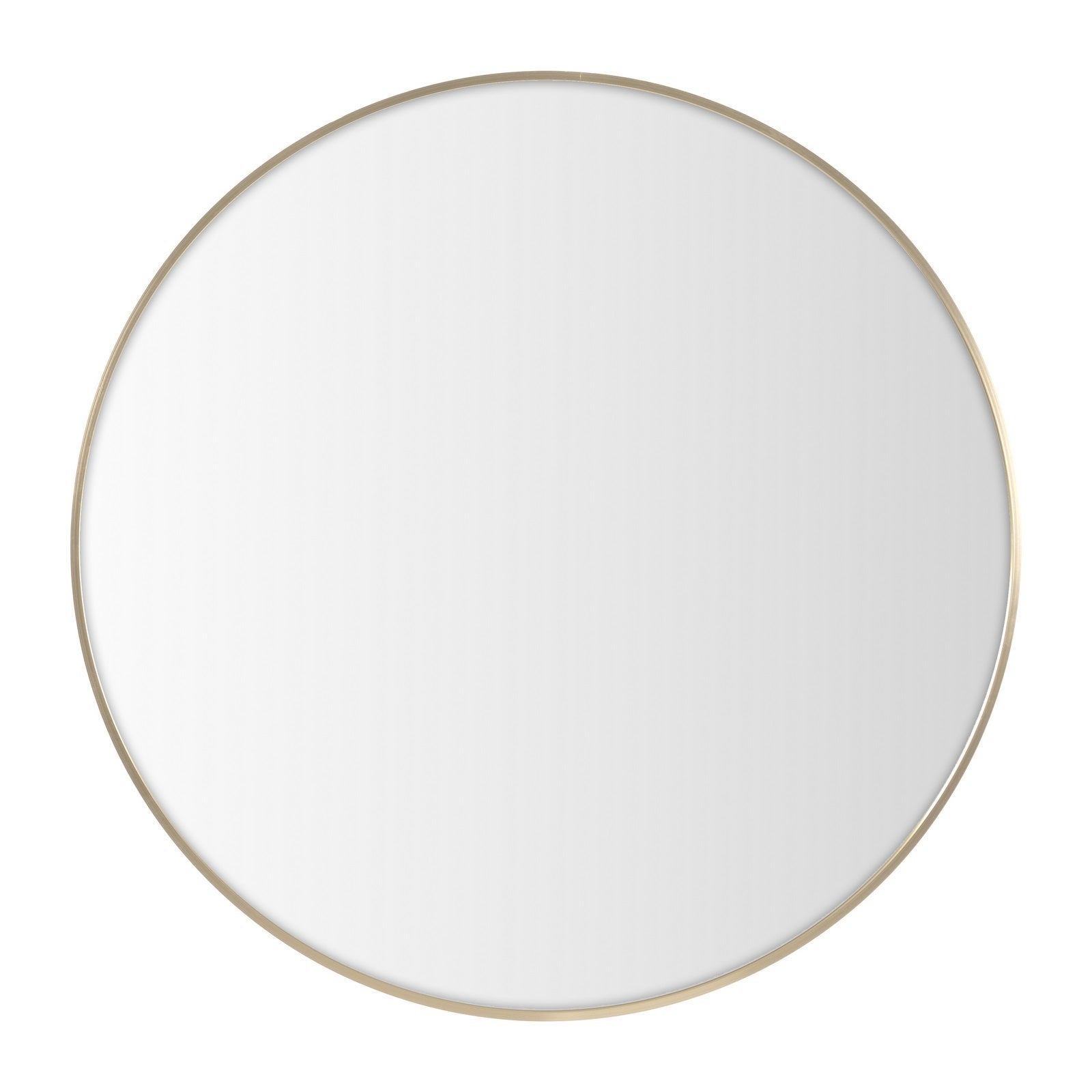 Espejo de pared redondo con marco de aluminio dorado de 80 cm