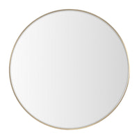 Espejo de pared redondo con marco de aluminio dorado de 80 cm