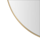 Espejo de pared redondo con marco de aluminio dorado de 80 cm