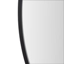 Espejo de pared redondo con marco de aluminio negro de 80 cm