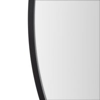 Espejo de pared redondo con marco de aluminio negro de 80 cm