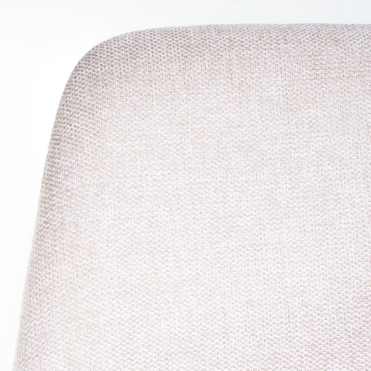Silla de comedor Lina beige tapizada en lino con patas metálicas negras