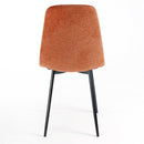 Silla de comedor Lina tapizada en lino color teja