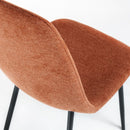 Silla de comedor Lina tapizada en lino color teja