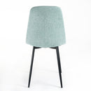 Silla de comedor Lina tapizada en lino color azul