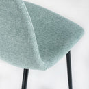 Silla de comedor Lina tapizada en lino color azul