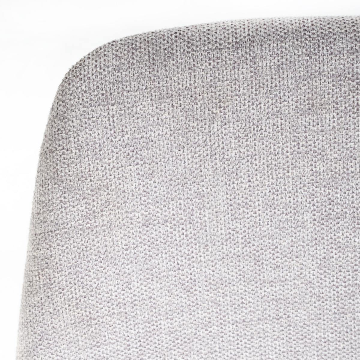 Silla de comedor Lina gris tapizada en lino con patas metálicas negras
