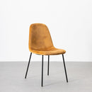 Silla Gina de terciopelo ocre con patas de metal negro