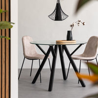 Mesa de comedor Elsa negra de 100cm