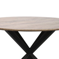 Mesa de comedor 4 personas redonda de metal y DM negra 100 cm