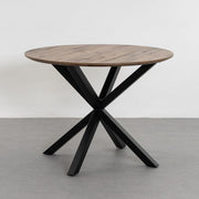 Mesa de comedor 4 personas redonda de metal y DM negra 100 cm