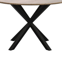 Mesa de comedor 6 personas redonda de metal y DM negra 120 cm