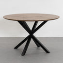 Mesa de comedor 6 personas redonda de metal y DM negra 120 cm
